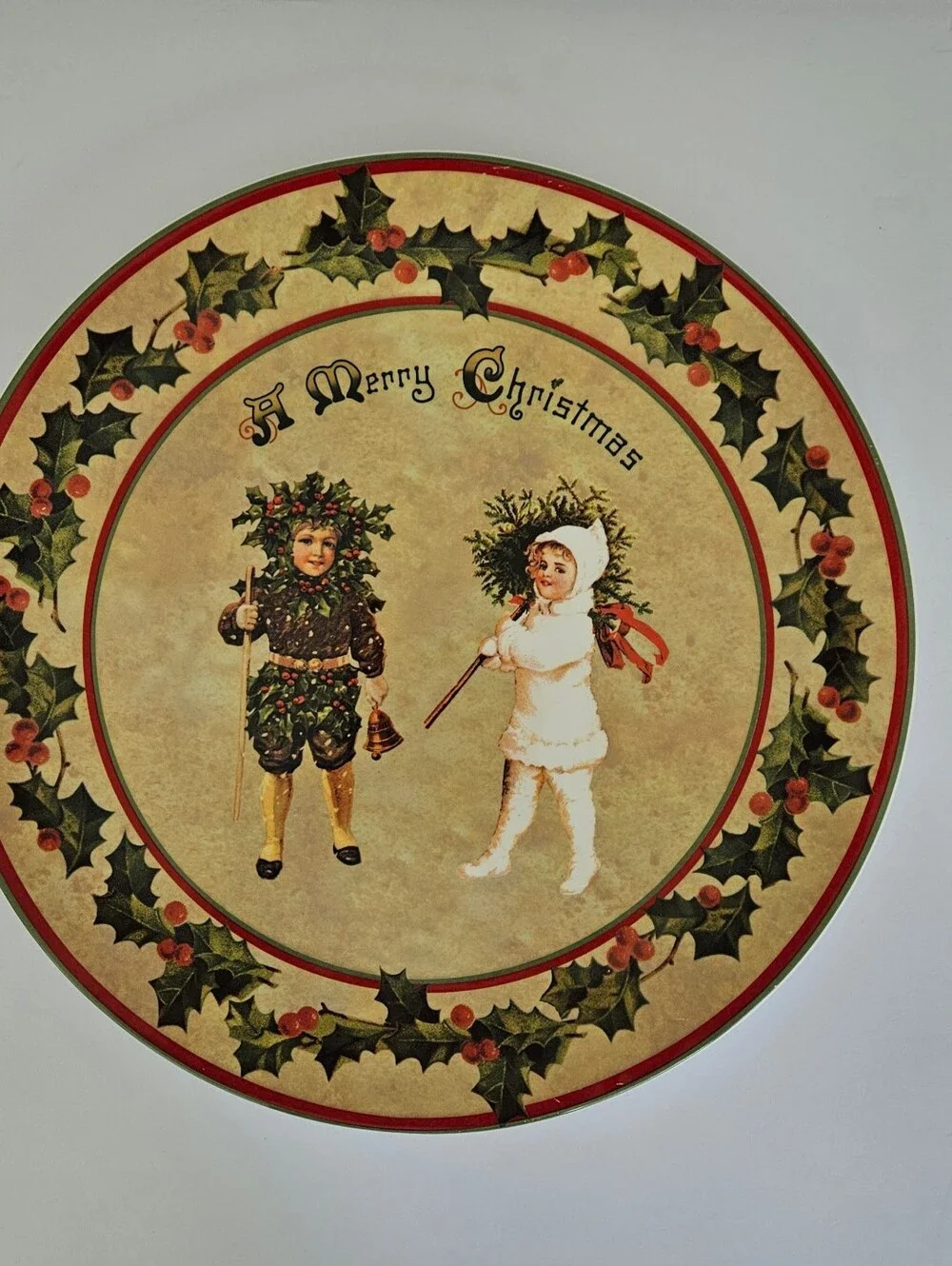 Bethany Lowe Designs Holly Edged Christmas Platter 
